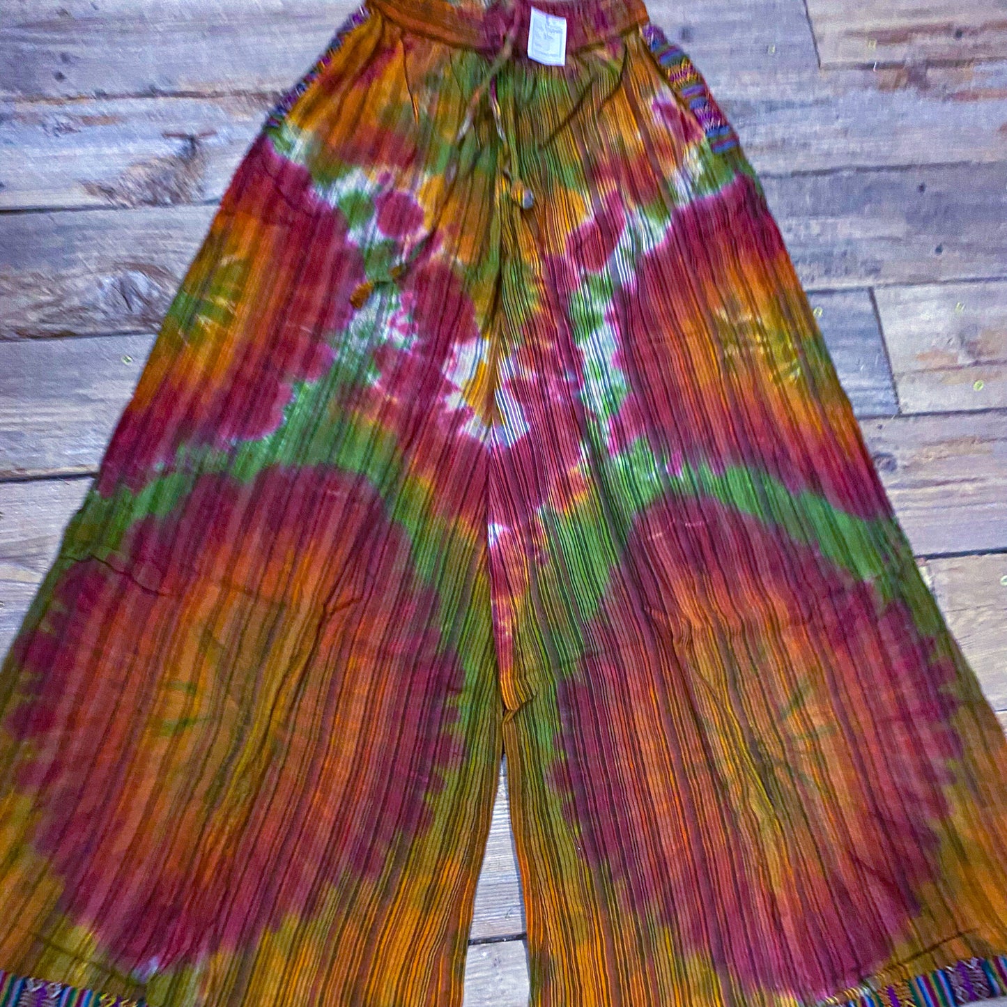 Green Forest Handcrafted Tie-Dye Palazzo Pants