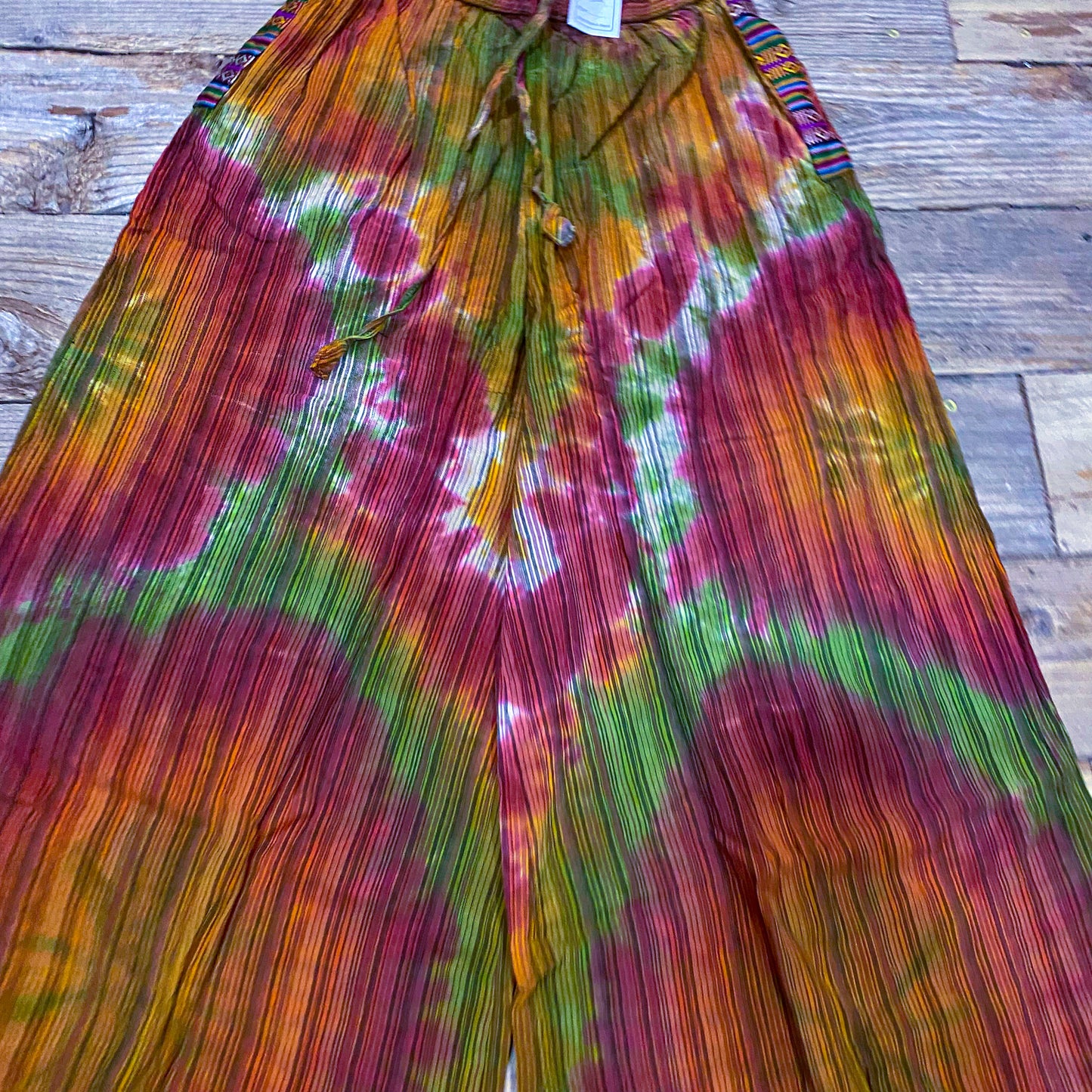 Green Forest Handcrafted Tie-Dye Palazzo Pants
