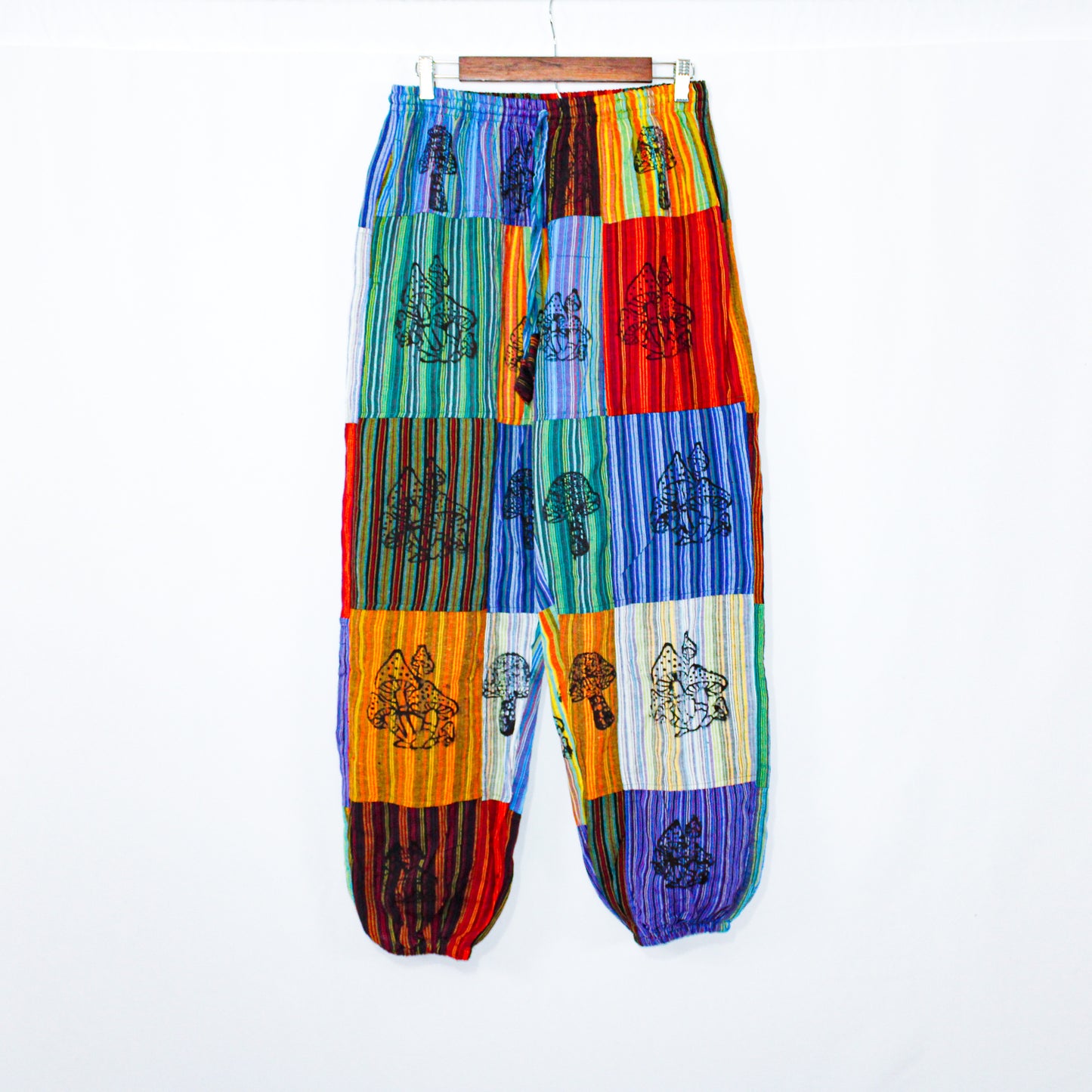 Psychedelic Shroom Striped Colorful Boho Pants