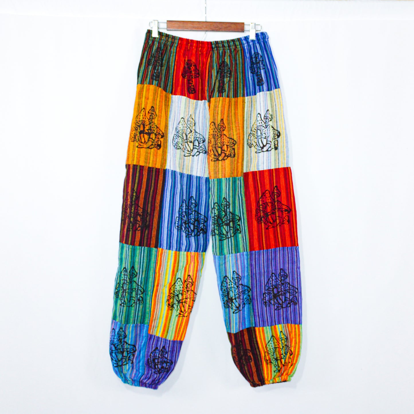 Psychedelic Shroom Striped Colorful Boho Pants