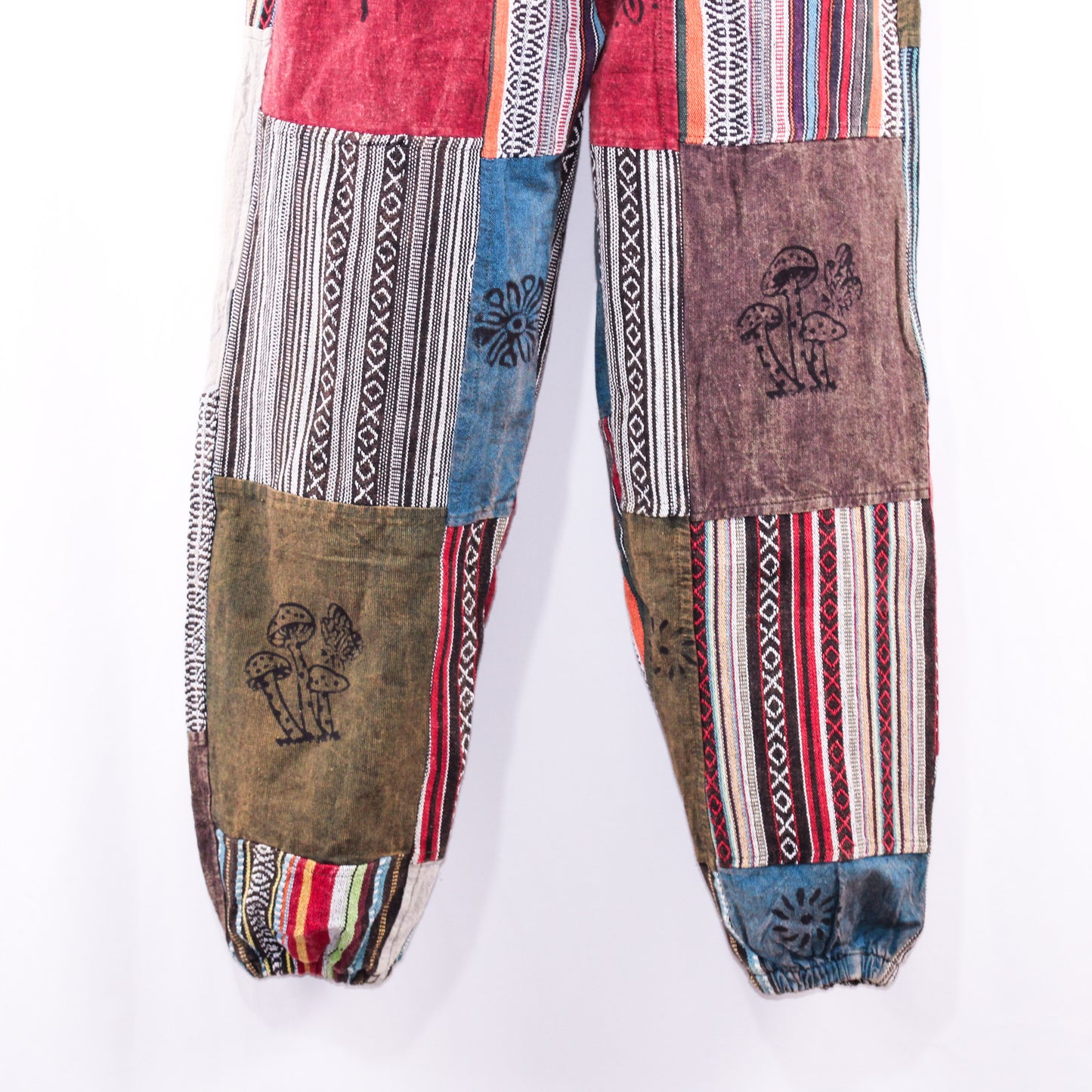 Mystical Mushroom Boho Patchwork Pants