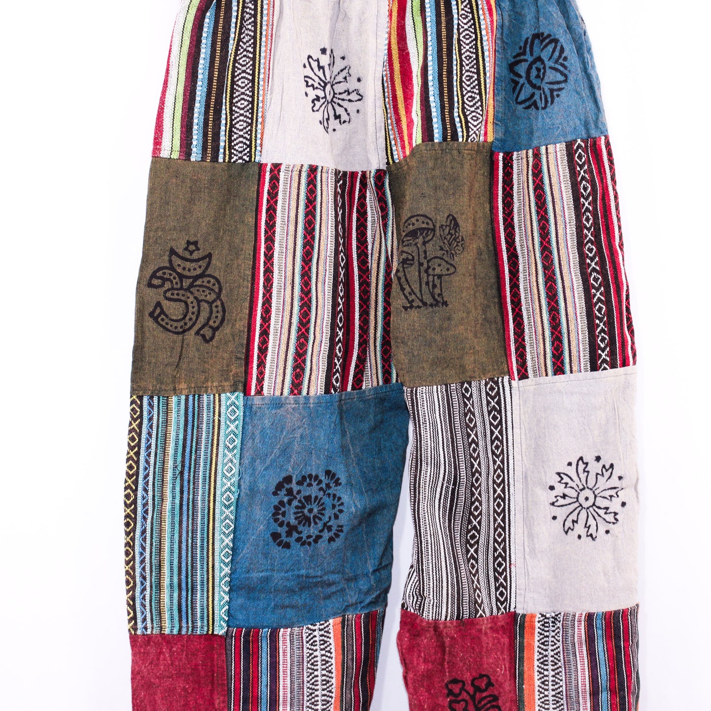 Mystical Mushroom Boho Patchwork Pants