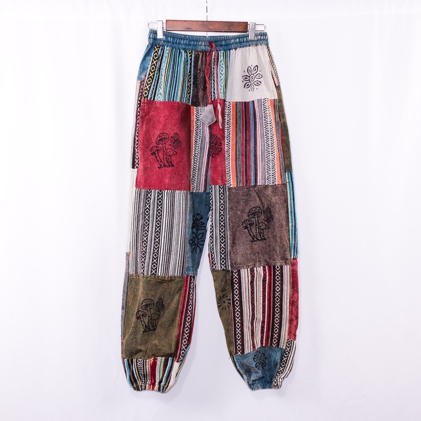 Mystical Mushroom Boho Patchwork Pants