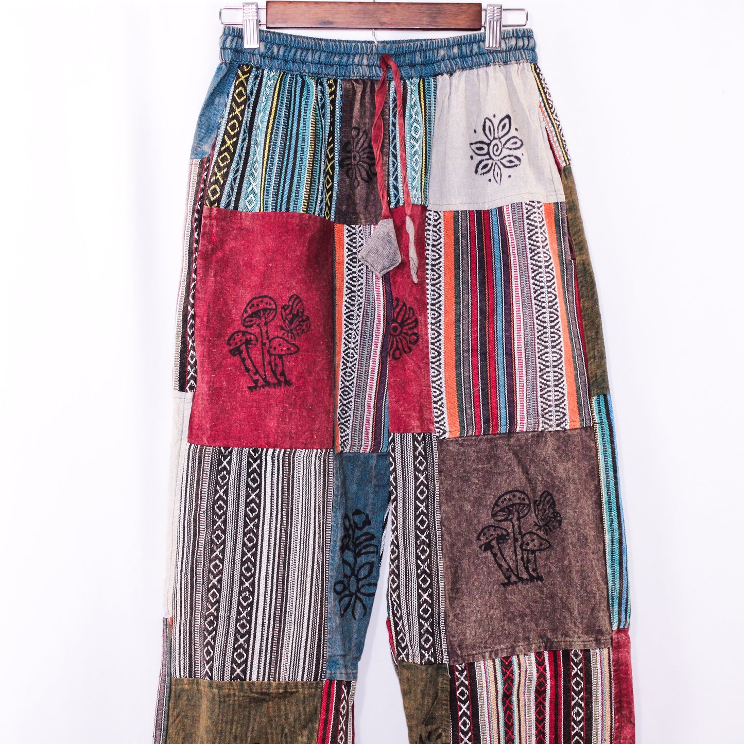 Mystical Mushroom Boho Patchwork Pants