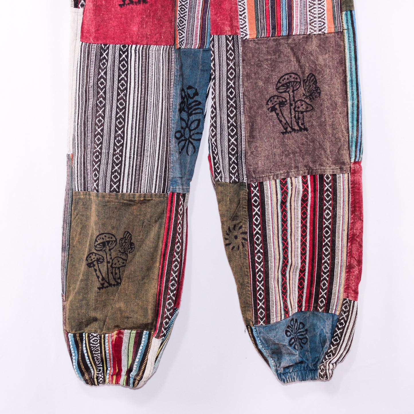 Mystical Mushroom Boho Patchwork Pants