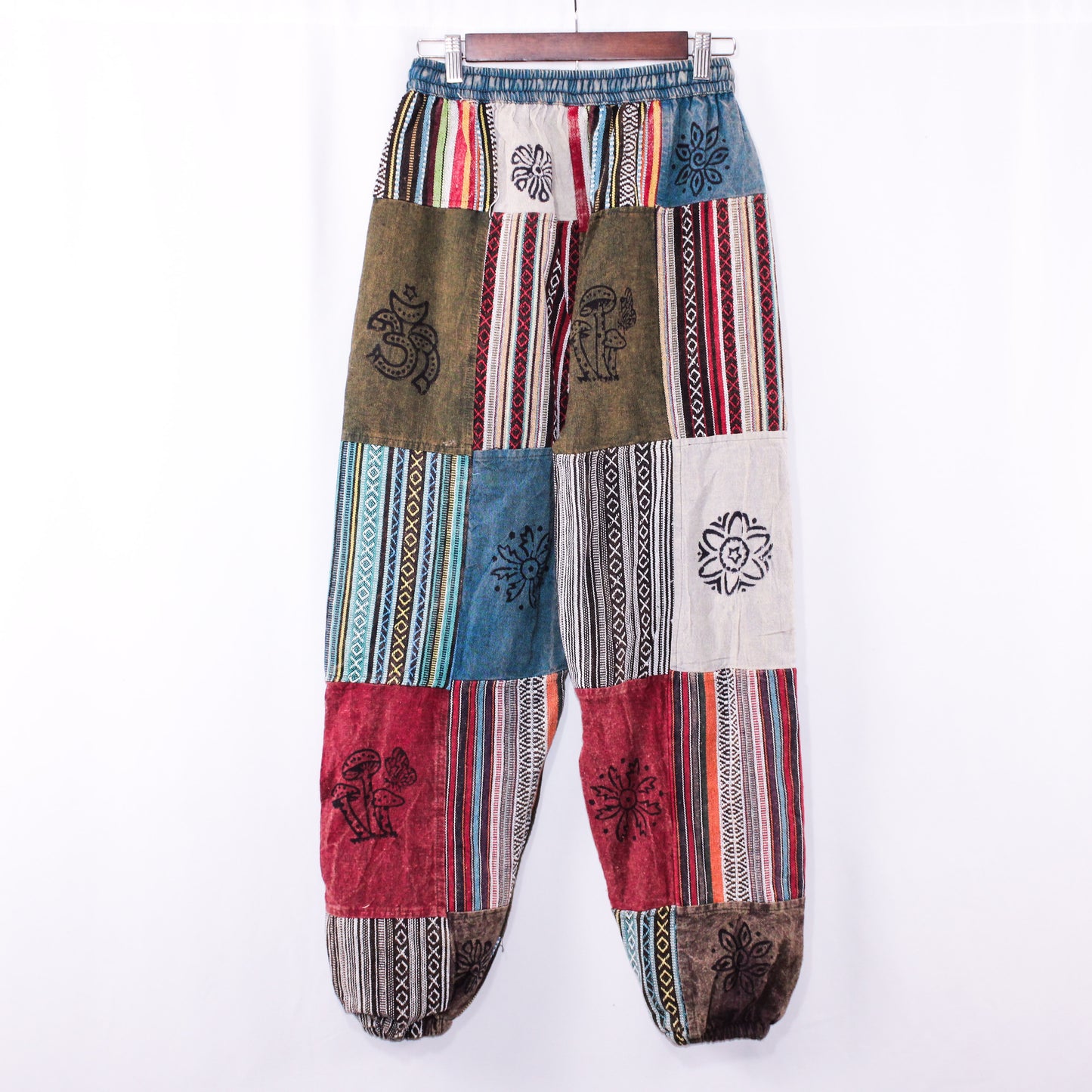 Mystical Mushroom Boho Patchwork Pants