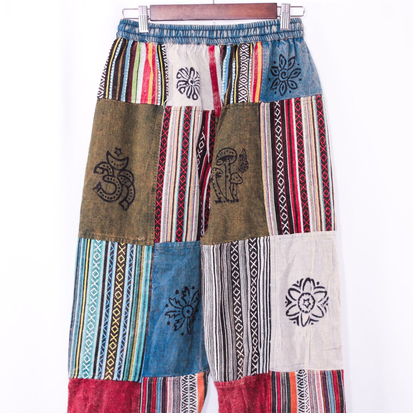 Mystical Mushroom Boho Patchwork Pants