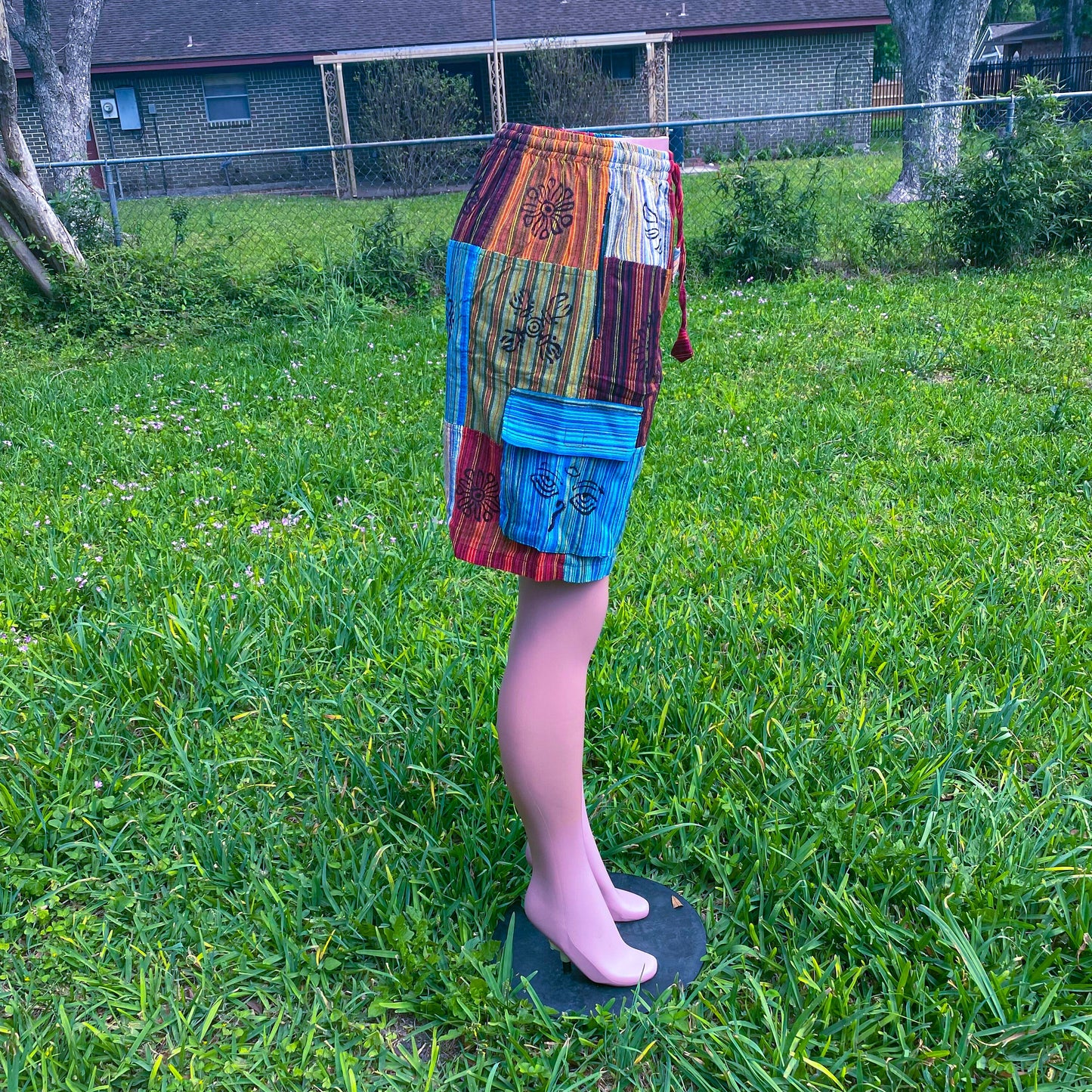 Cute boho hippie patchwork shorts unisex