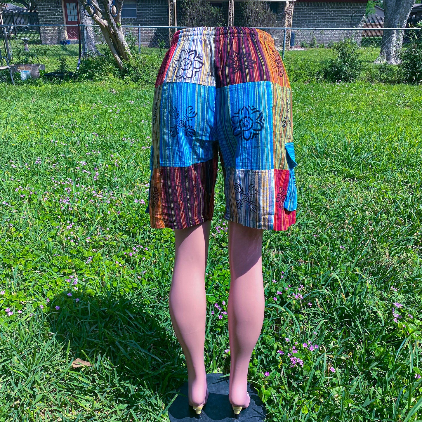 Cute boho hippie patchwork shorts unisex