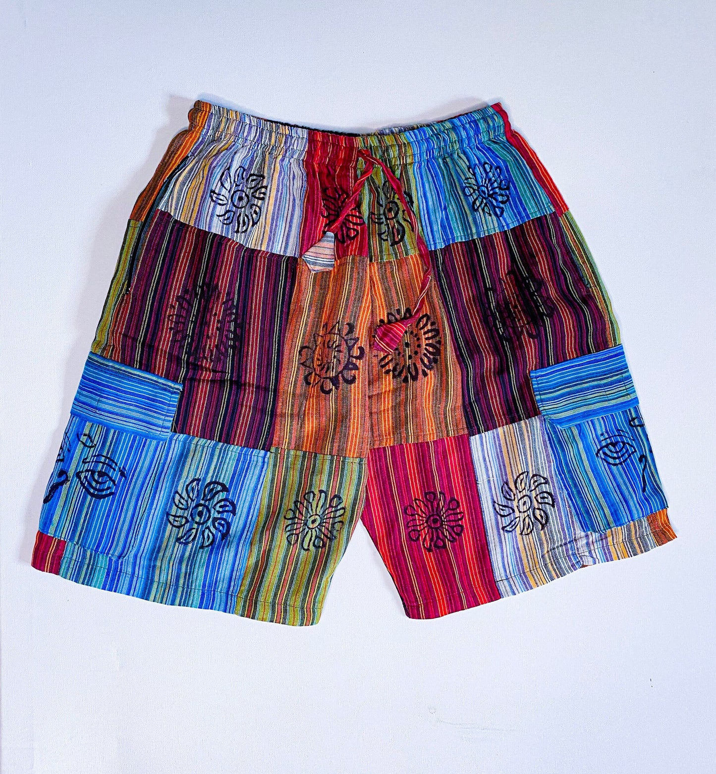 Cute boho hippie patchwork shorts unisex