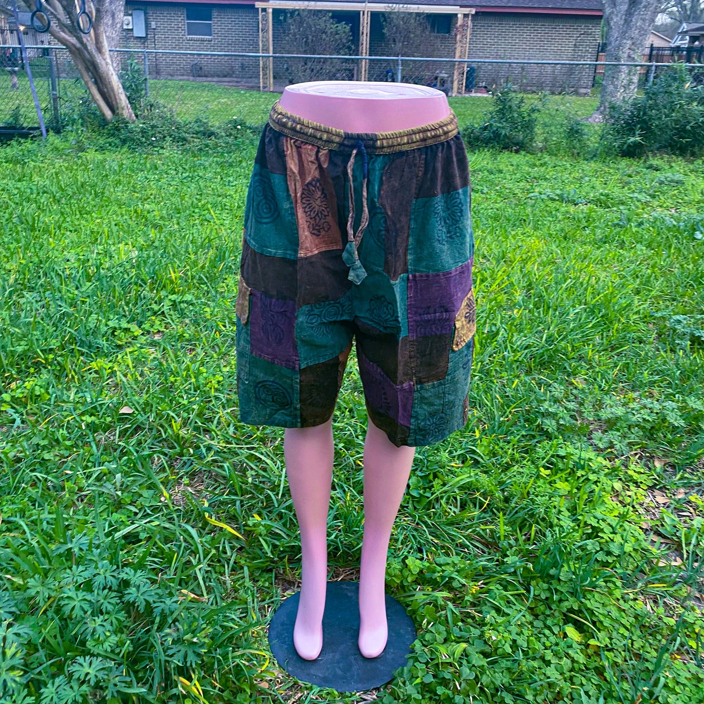 Cute boho hippie patchwork shorts unisex
