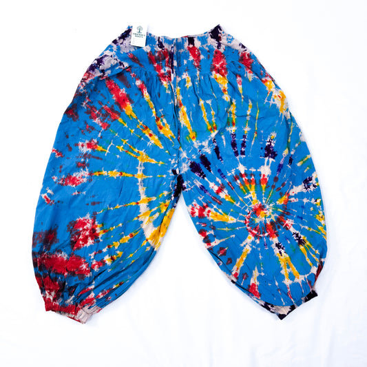 Vivid Blue Tie-Dye Harem Pants