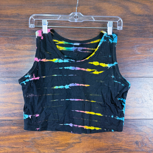 Cosmic Brushstrokes: Tie-Dye Horizon Crop Top