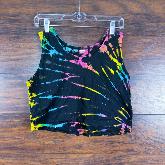 Streaks of Whimsy: Abstract Tie-Dye Crop Top