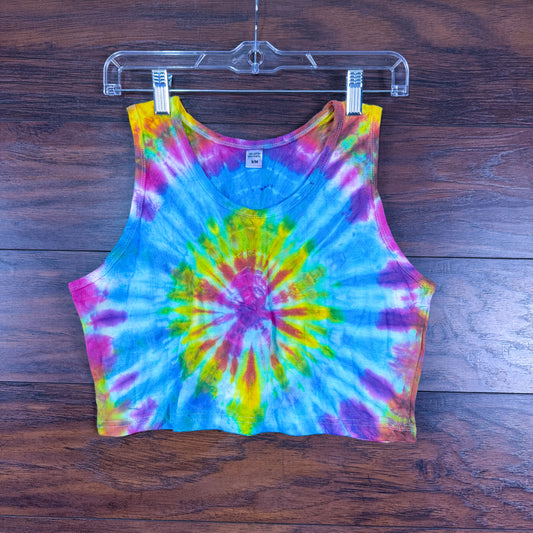 Prismatic Burst: Vivid Tie-Dye Crop Top