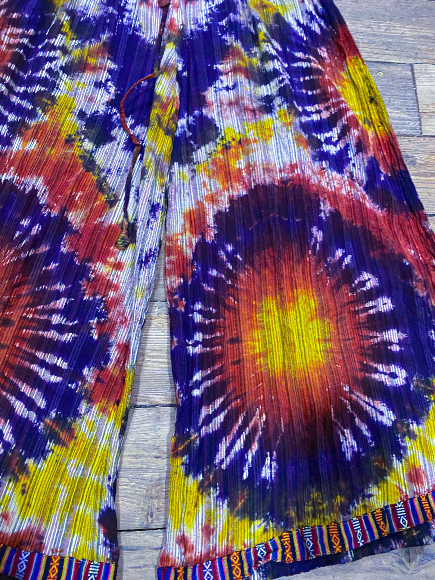 Sunset Swirl Handcrafted Tie-Dye Palazzo Pants
