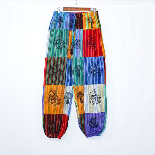 Psychedelic Shroom Striped Colorful Boho Pants