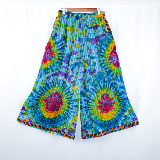 Rainbow Ripples Handcrafted Tie-Dye Palazzo Pants