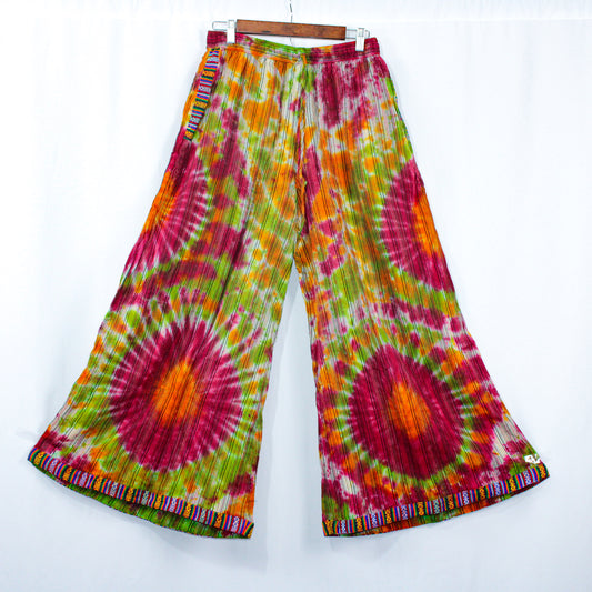 Green Forest Handcrafted Tie-Dye Palazzo Pants