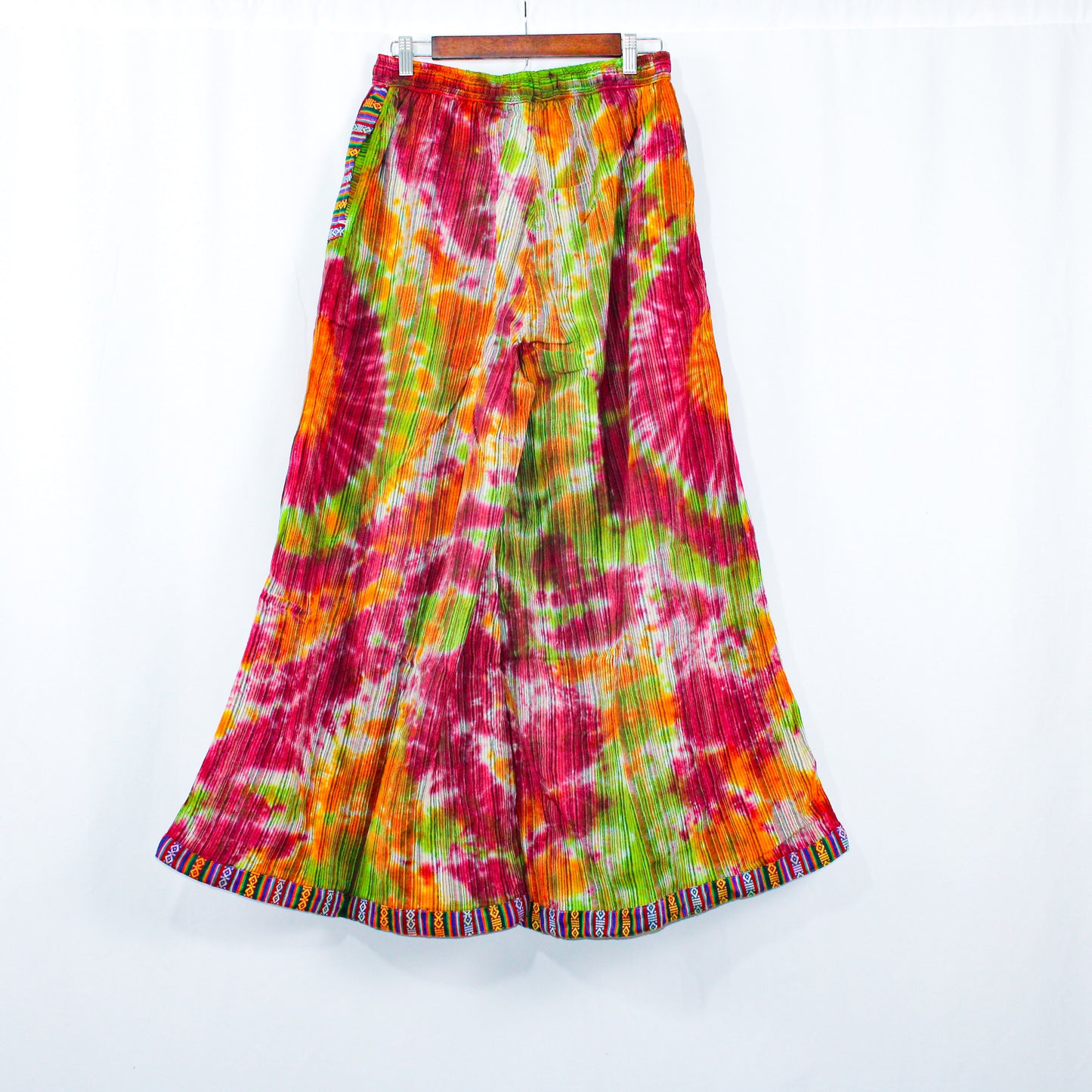 Green Forest Handcrafted Tie-Dye Palazzo Pants