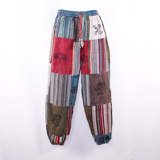 Mystical Mushroom Boho Patchwork Pants