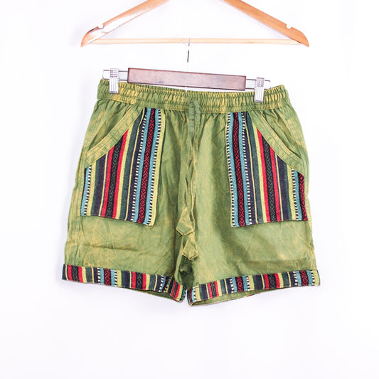 Handmade Red Cotton Shorts with Patterned Side Pockets (Copy)