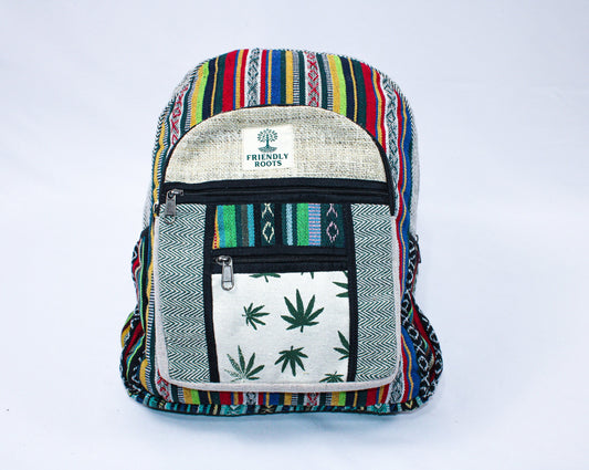 Unique Handcrafted Hemp Patch Backpacks, laptop bags, travel outdoor bags One-of-a-Kind Eco-Friendly Carryalls