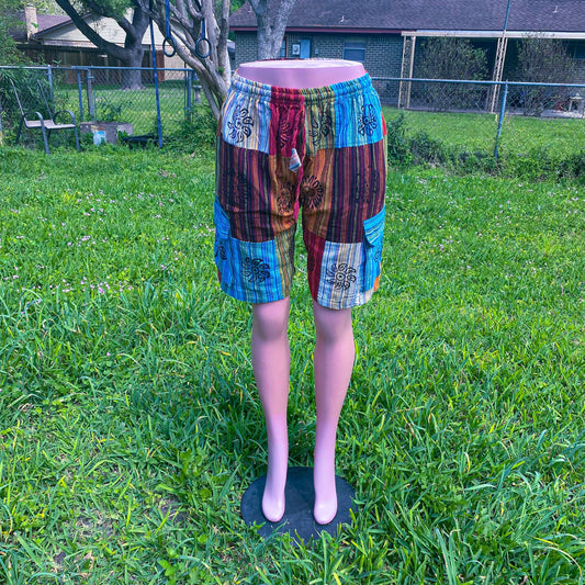 Cute boho hippie patchwork shorts unisex