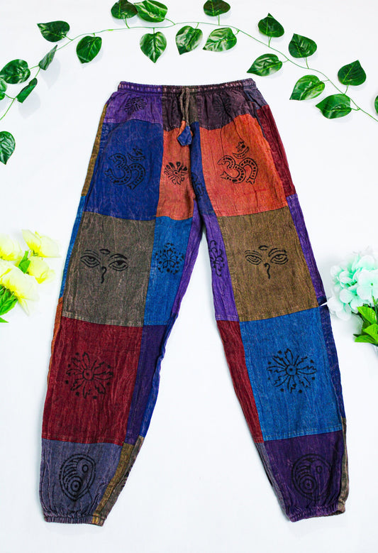 Colorful Patchwork Hobo Hippie Pants -  Bohemian Style Trousers