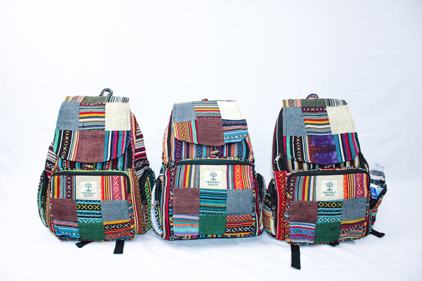 Beautiful patchwork backpack, hemp bags, boho hippie, festive backpack