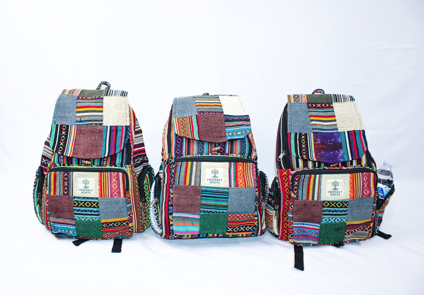 Beautiful patchwork backpack, hemp bags, boho hippie, festive backpack