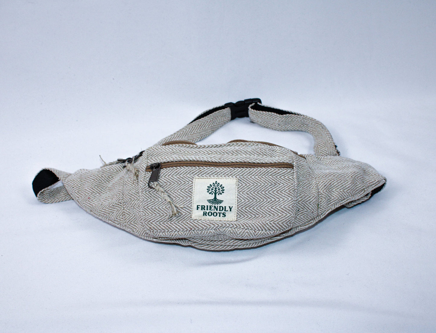 Handmade Eco-Friendly Fanny Pack, money belt - Hemp & Cotton Bum Bag, Adjustable Shoulder Strap, Hippie Festival Bag, Sustainable Accessory